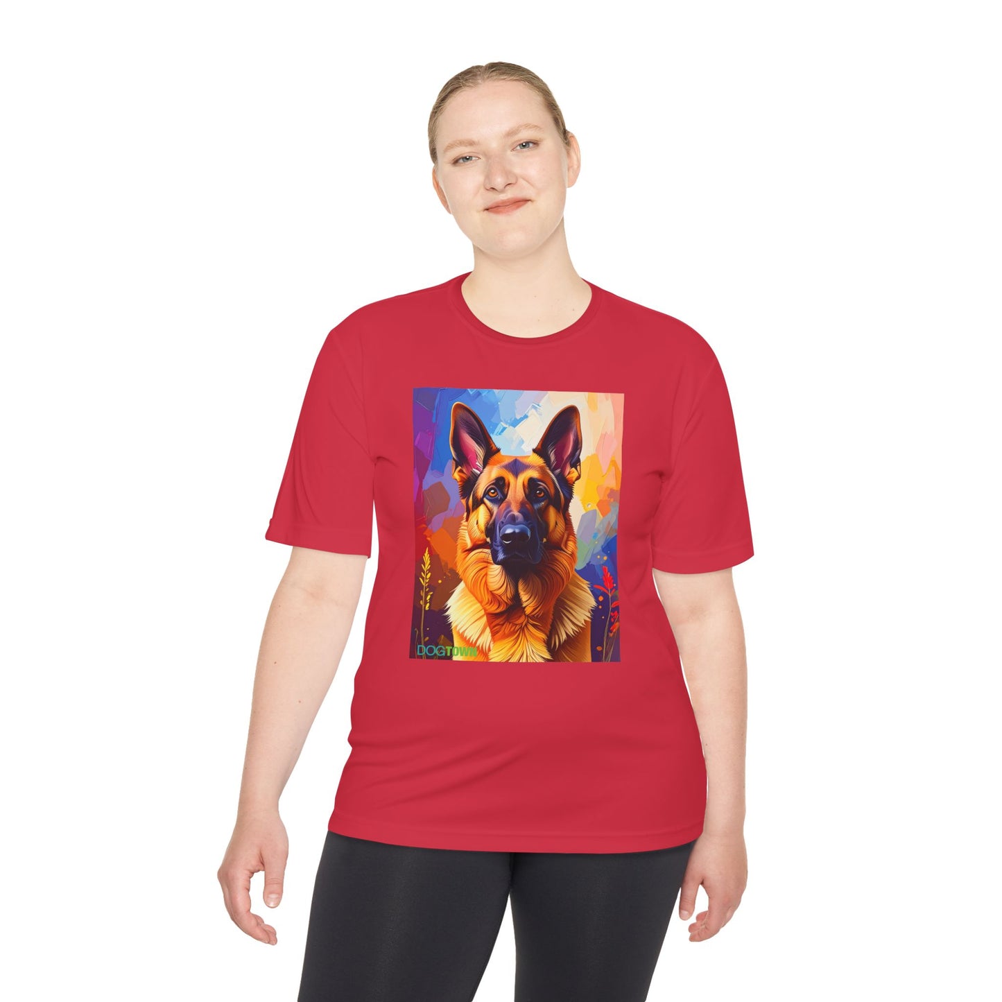 Pup Art Canvas Unisex Moisture Wicking Tee (German Shepherd)