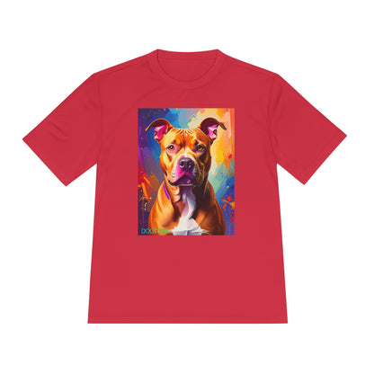 Pup Art Canvas Unisex Moisture Wicking Tee (Pit Bull)