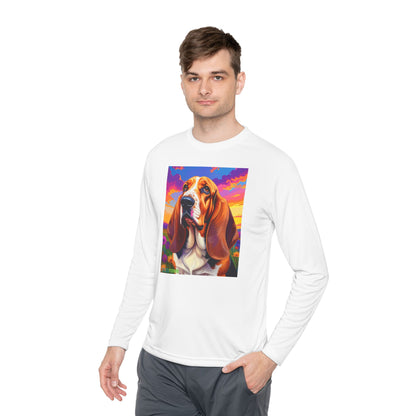 Pup Art Canvas Sport Long Sleeve Tee (Basset Hound)