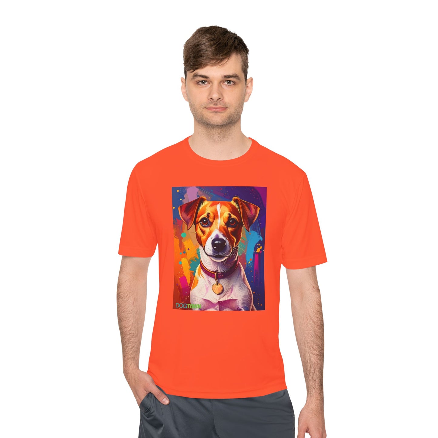 Pup Art Canvas Unisex Moisture Wicking Tee (Jack Russell Terrier)