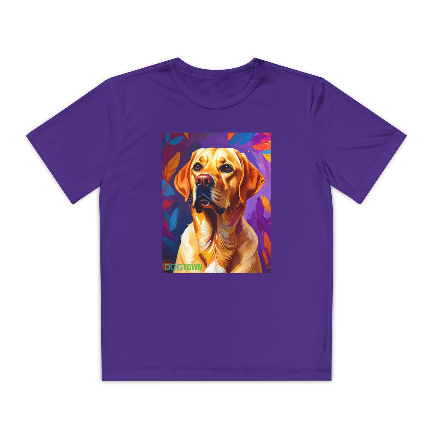 Pup Art Canvas - Kid's Sport Short Sleeve Tee (Yellow Lab)