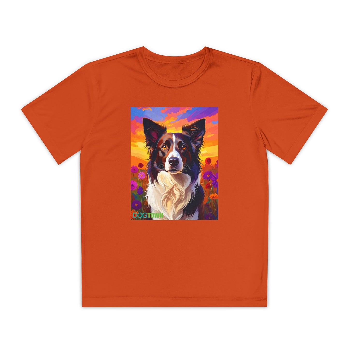 Pup Art Canvas - Kid's Sport Short Sleeve Tee (Border Collie)