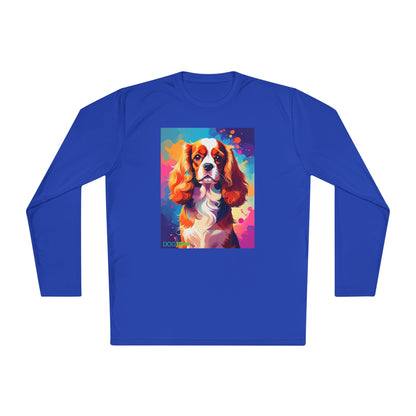 Pup Art Canvas Sport Long Sleeve Tee (Cavalier King Charles Spaniel)