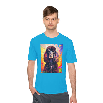 Pup Art Canvas Unisex Moisture Wicking Tee (Poodle Standard)