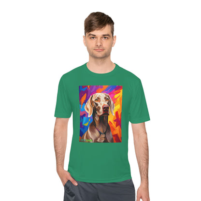 Pup Art Canvas Unisex Moisture Wicking Tee (Weimaraner)