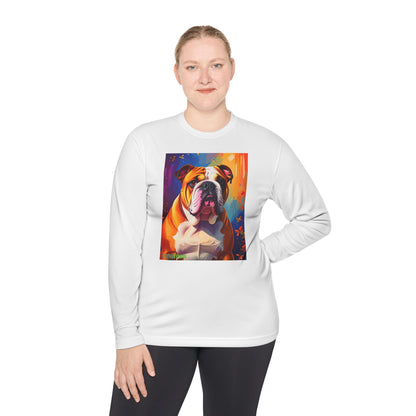 Pup Art Canvas Sport Long Sleeve Tee (English Bulldog)