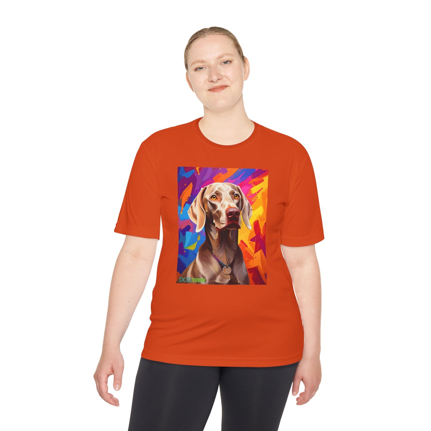 Pup Art Canvas Unisex Moisture Wicking Tee (Weimaraner)
