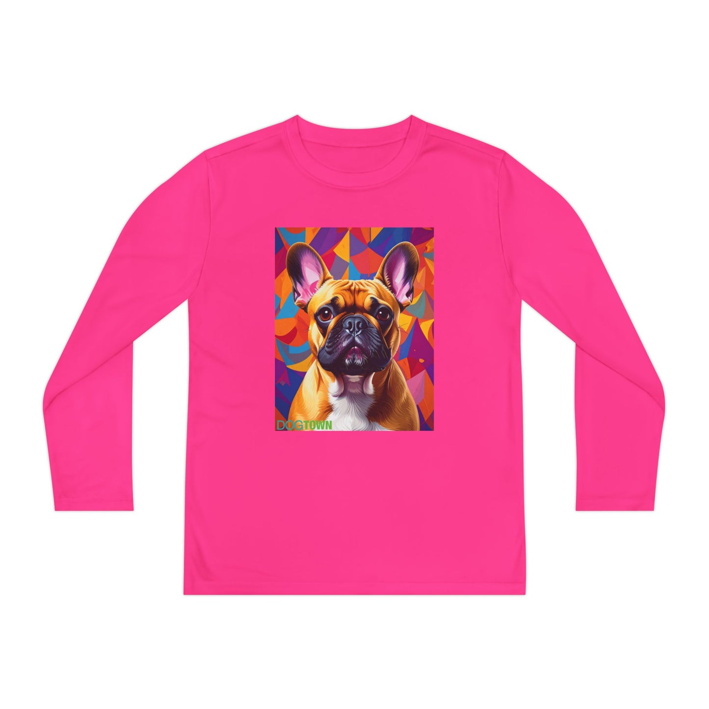 Pup Art Canvas - Kid's Sport Long Sleeve Tee (French Bulldog)