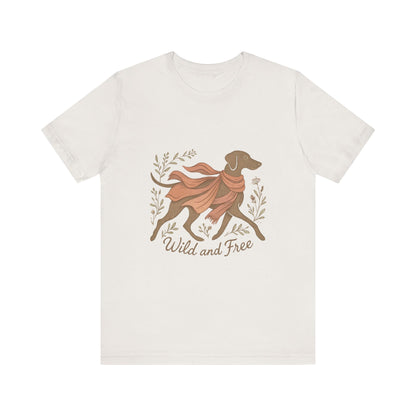 Dogtown Boho Revival "Wild and Free" Unisex Jersey Short Sleeve Tee (Weimaraner)