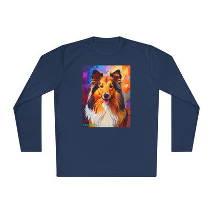 Pup Art Canvas Sport Long Sleeve Tee (Sheltie)