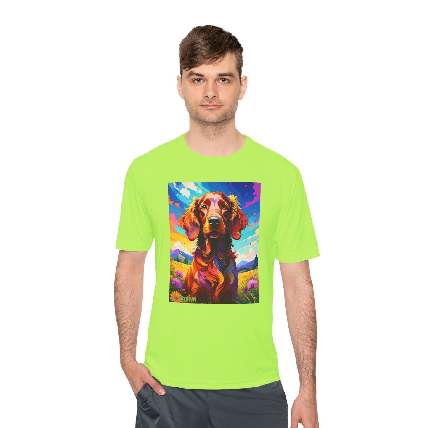 Pup Art Canvas Unisex Moisture Wicking Tee (Irish Setter)