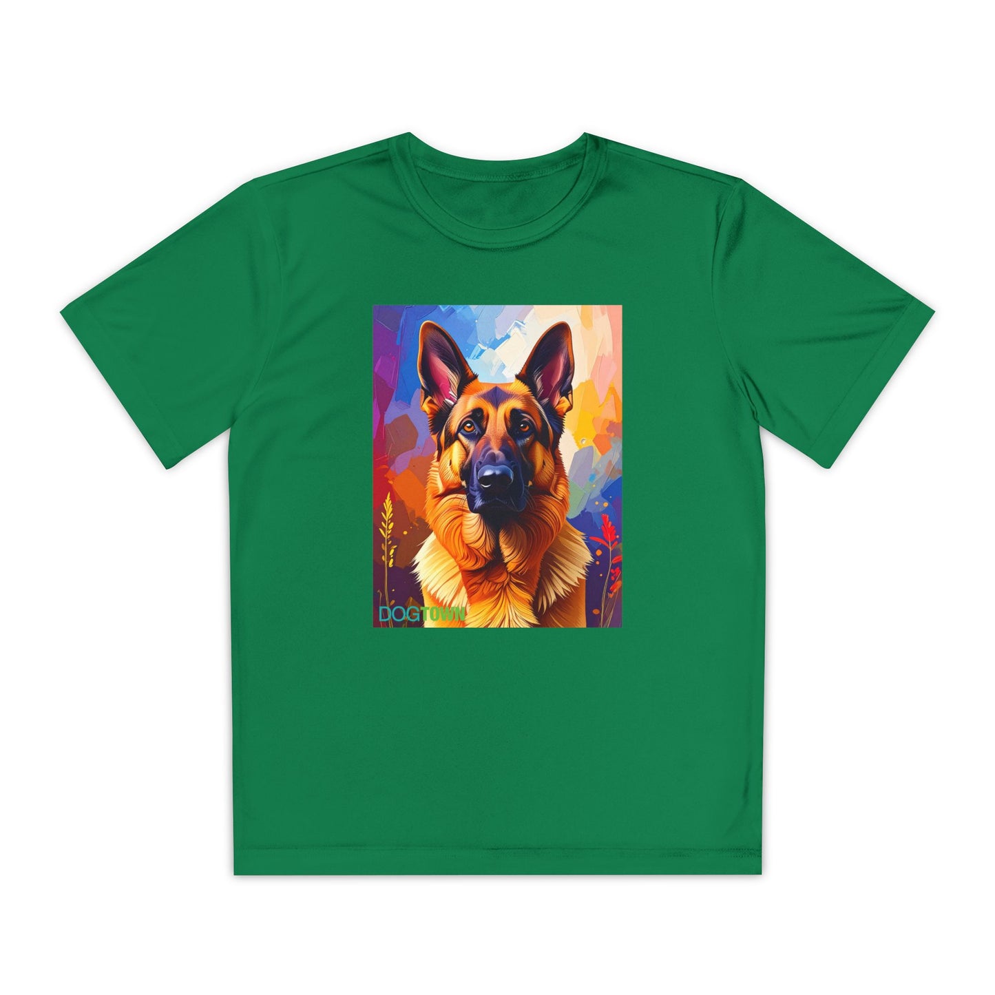 Pup Art Canvas - Kid's Sport Short Sleeve Tee (German Shepherd)