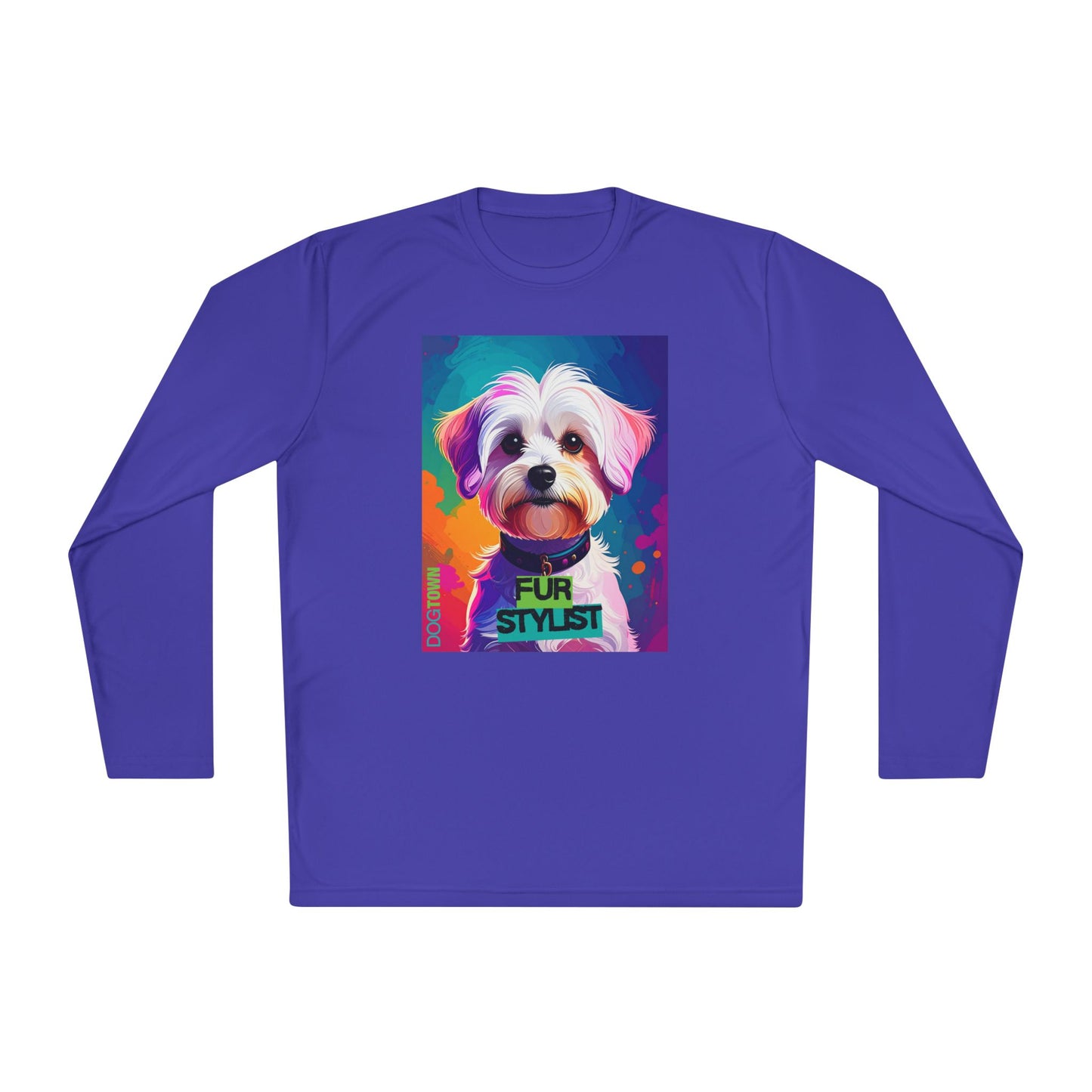 Dogtown Fur Stylist Groomer Shirt (Colorful with Maltese)