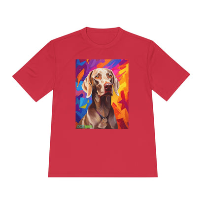 Pup Art Canvas Unisex Moisture Wicking Tee (Weimaraner)