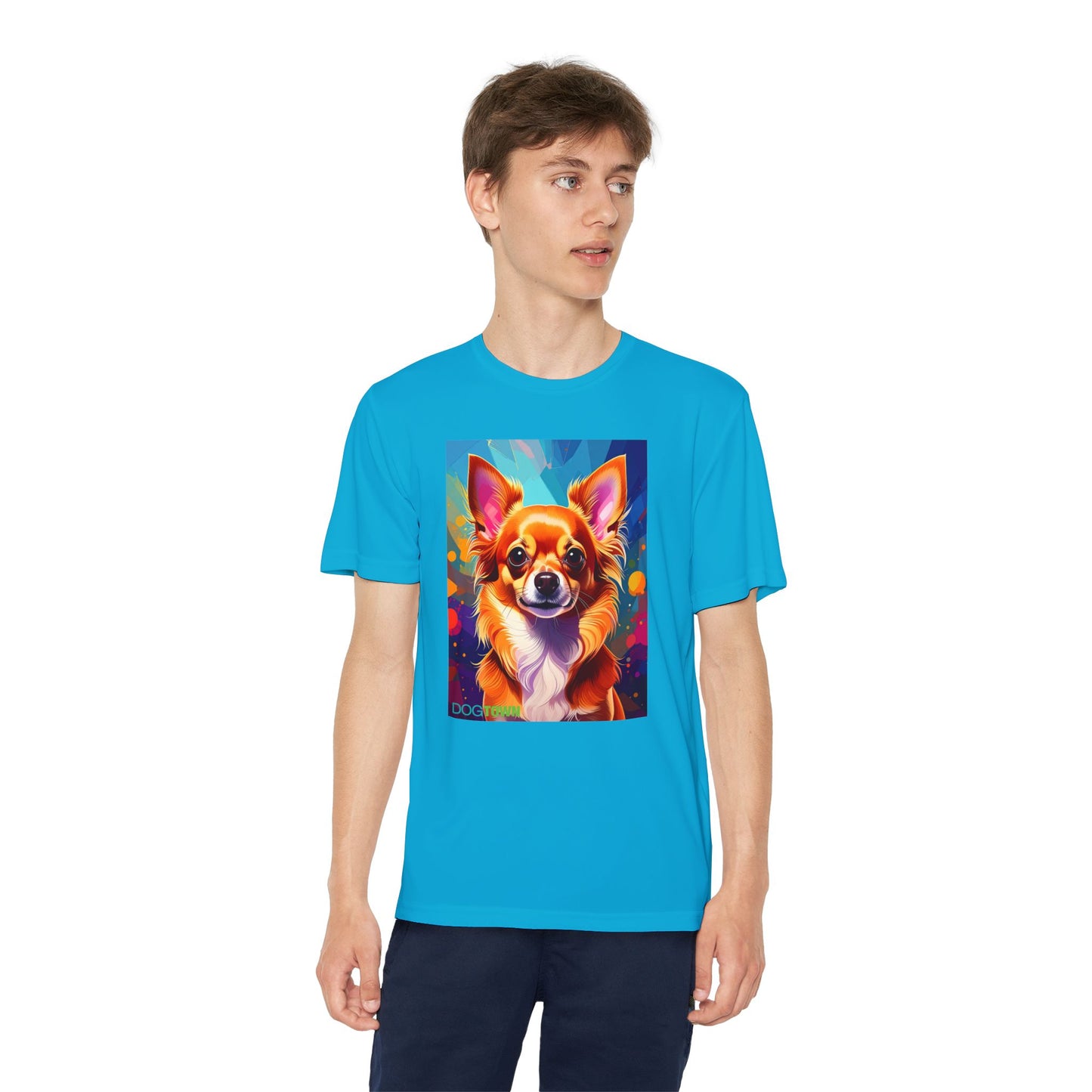 Pup Art Canvas - Kid's Sport Short Sleeve Tee (Chihuauha)
