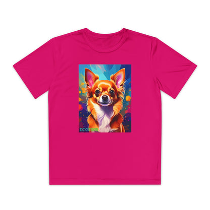 Pup Art Canvas - Kid's Sport Short Sleeve Tee (Chihuauha)