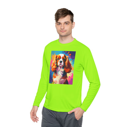 Pup Art Canvas Sport Long Sleeve Tee (Cavalier King Charles Spaniel)