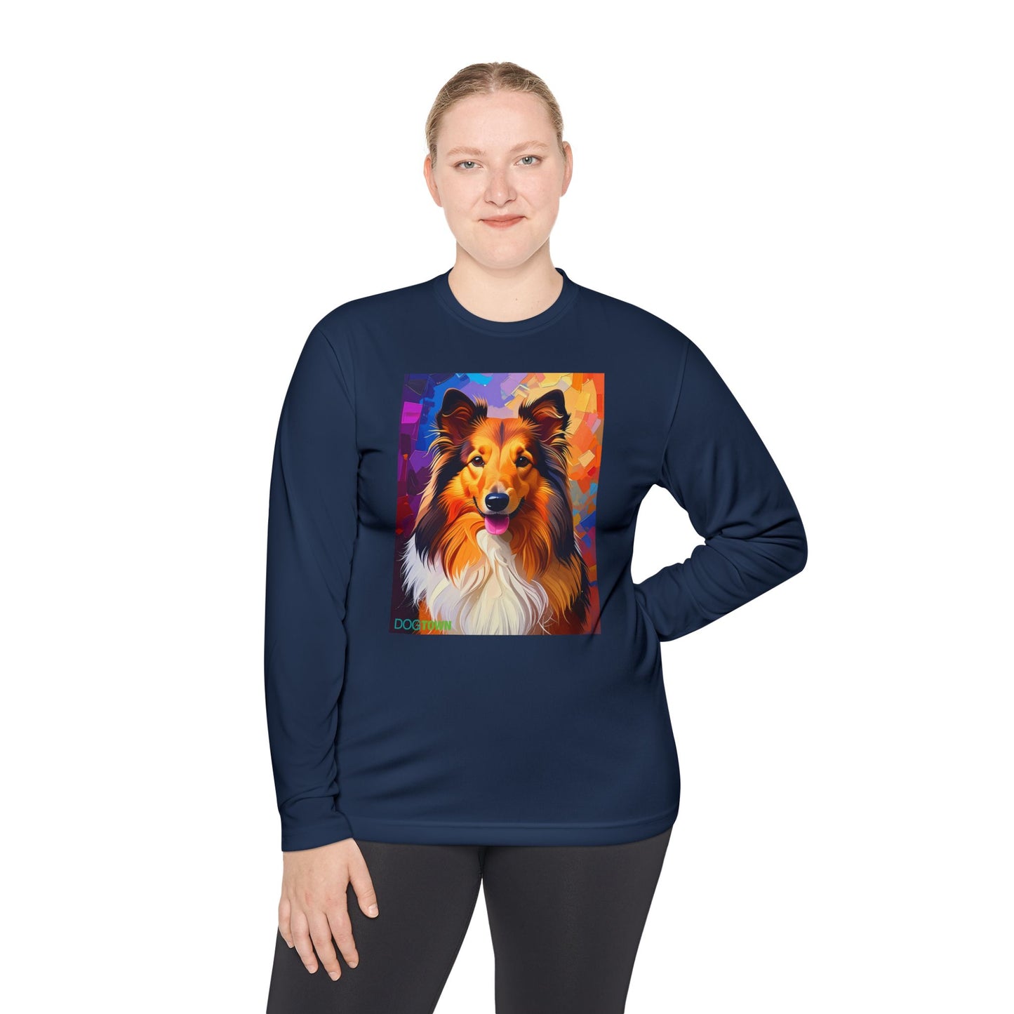 Pup Art Canvas Sport Long Sleeve Tee (Sheltie)