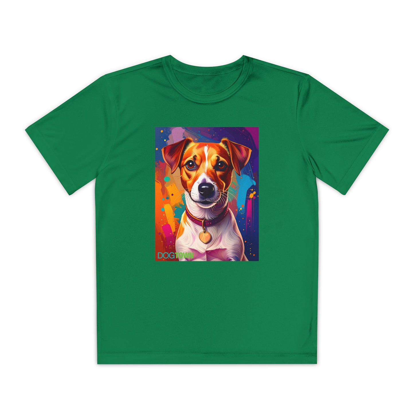 Pup Art Canvas - Kid's Sport Short Sleeve Tee (Jack Russell Terrier)