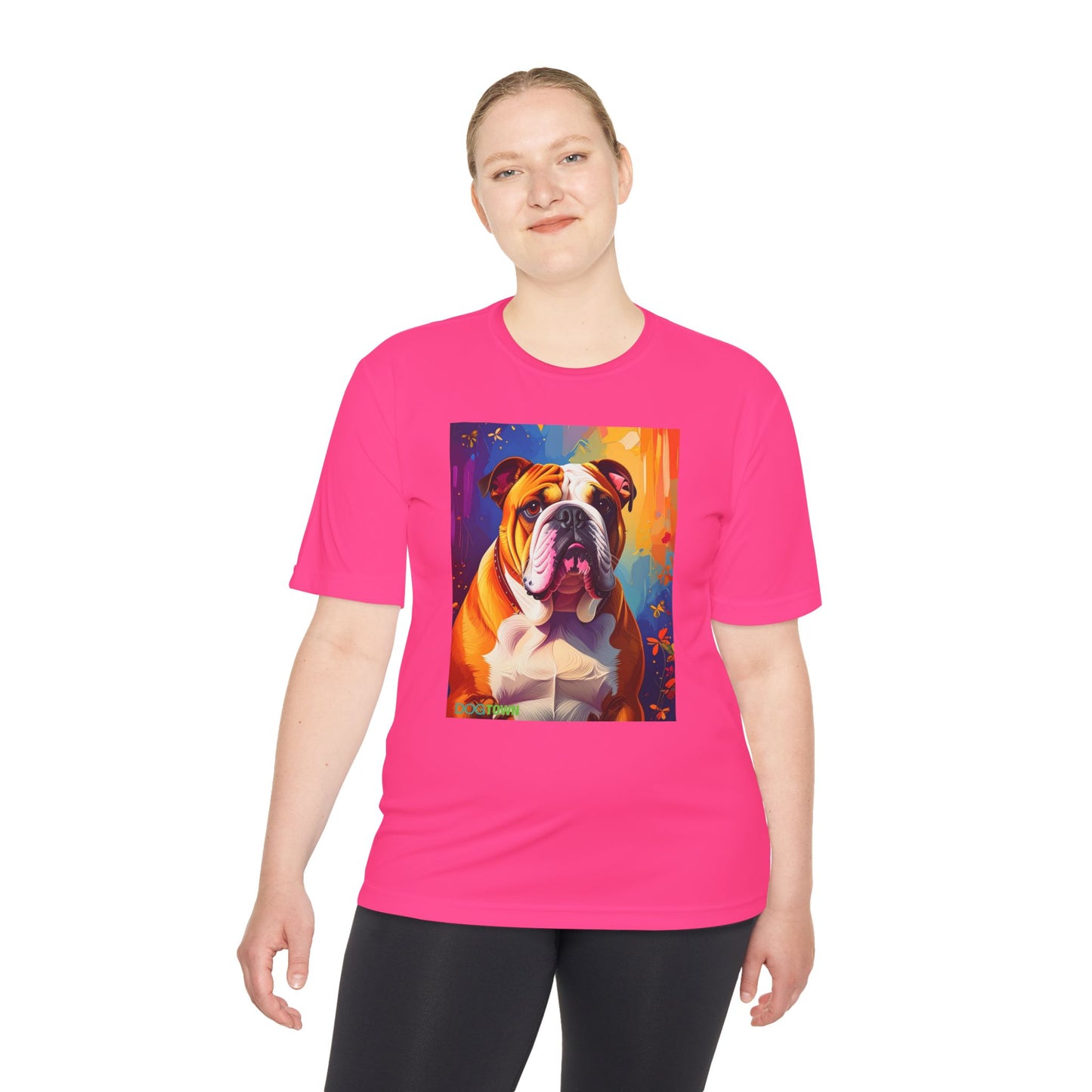 Pup Art Canvas Unisex Moisture Wicking Tee (English Bulldog)