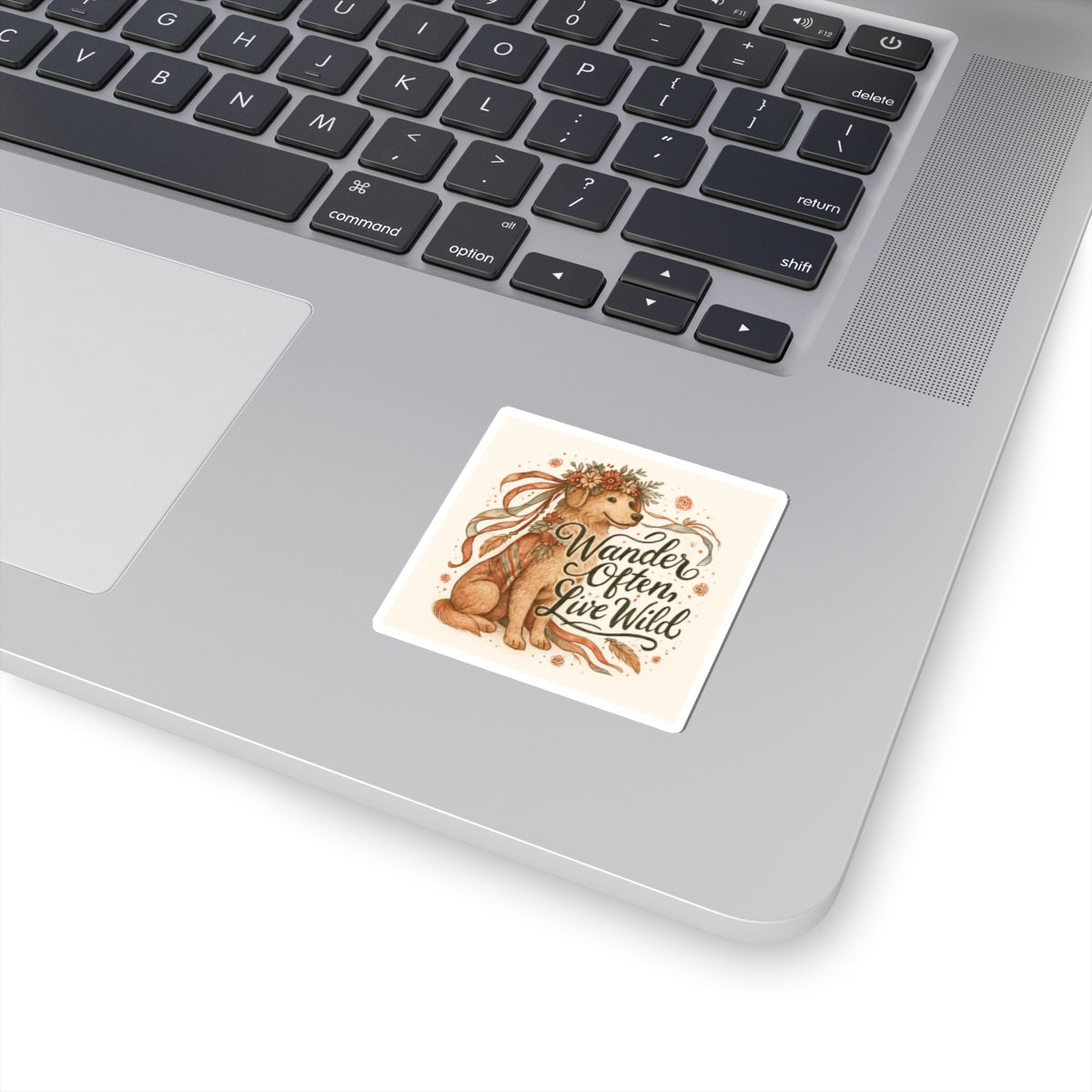 Dogtown Boho Revival "Wander Often, Live Wild" Kiss-Cut Stickers (Golden Retriever)