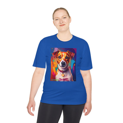 Pup Art Canvas Unisex Moisture Wicking Tee (Jack Russell Terrier)