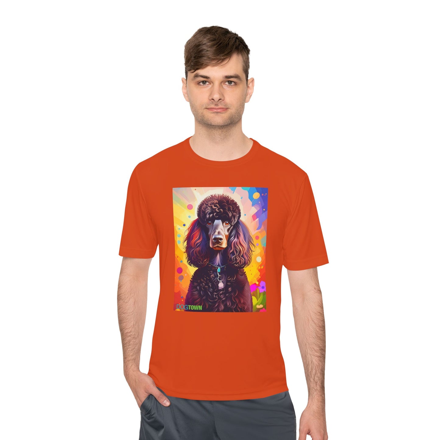 Pup Art Canvas Unisex Moisture Wicking Tee (Poodle Standard)