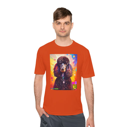 Pup Art Canvas Unisex Moisture Wicking Tee (Poodle Standard)