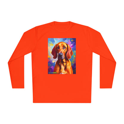 Pup Art Canvas Sport Long Sleeve Tee (Redbone Coonhound)