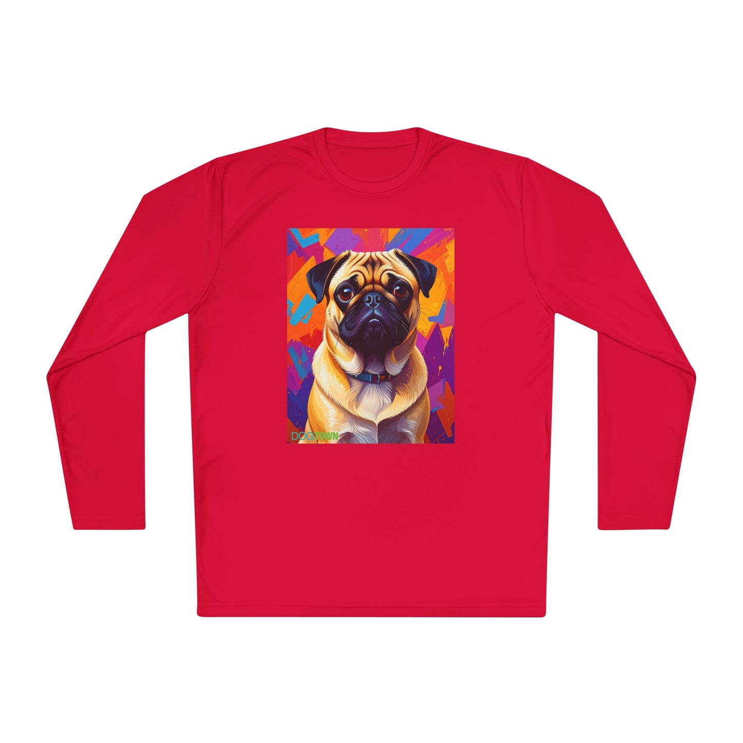 Pup Art Canvas Sport Long Sleeve Tee (Pug)