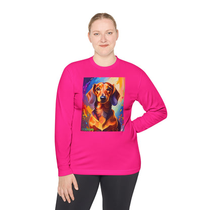Pup Art Canvas Sport Long Sleeve Tee (Dachshund)