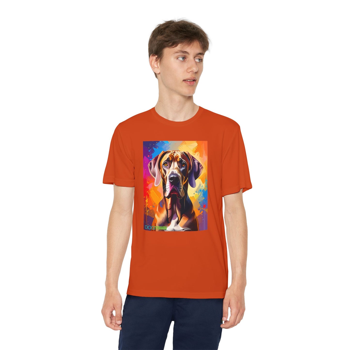 Pup Art Canvas - Kid's Sport Short Sleeve Tee (Great Dane)
