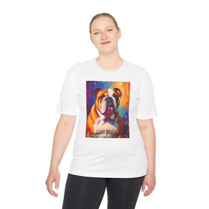 Pup Art Canvas Unisex Moisture Wicking Tee (English Bulldog)