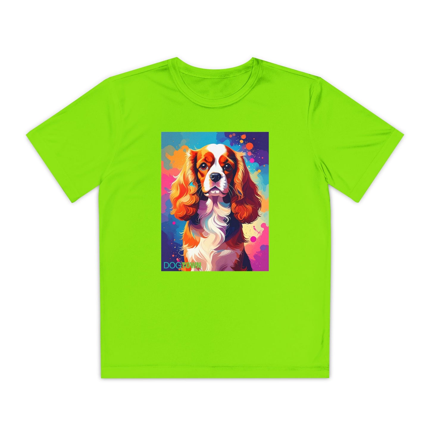 Pup Art Canvas - Kid's Sport Short Sleeve Tee (Cavalier King Charles Spaniel)