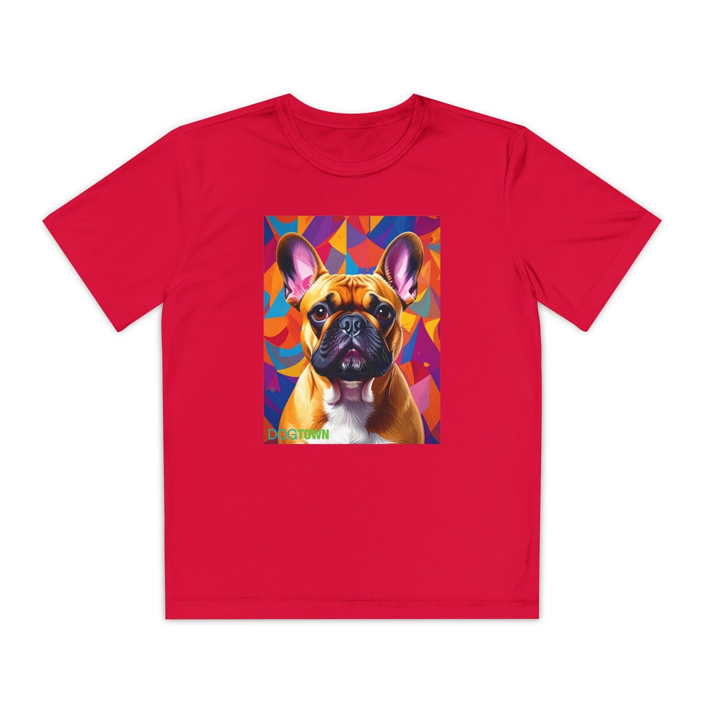 Pup Art Canvas - Kid's Sport Short Sleeve Tee (French Bulldog)