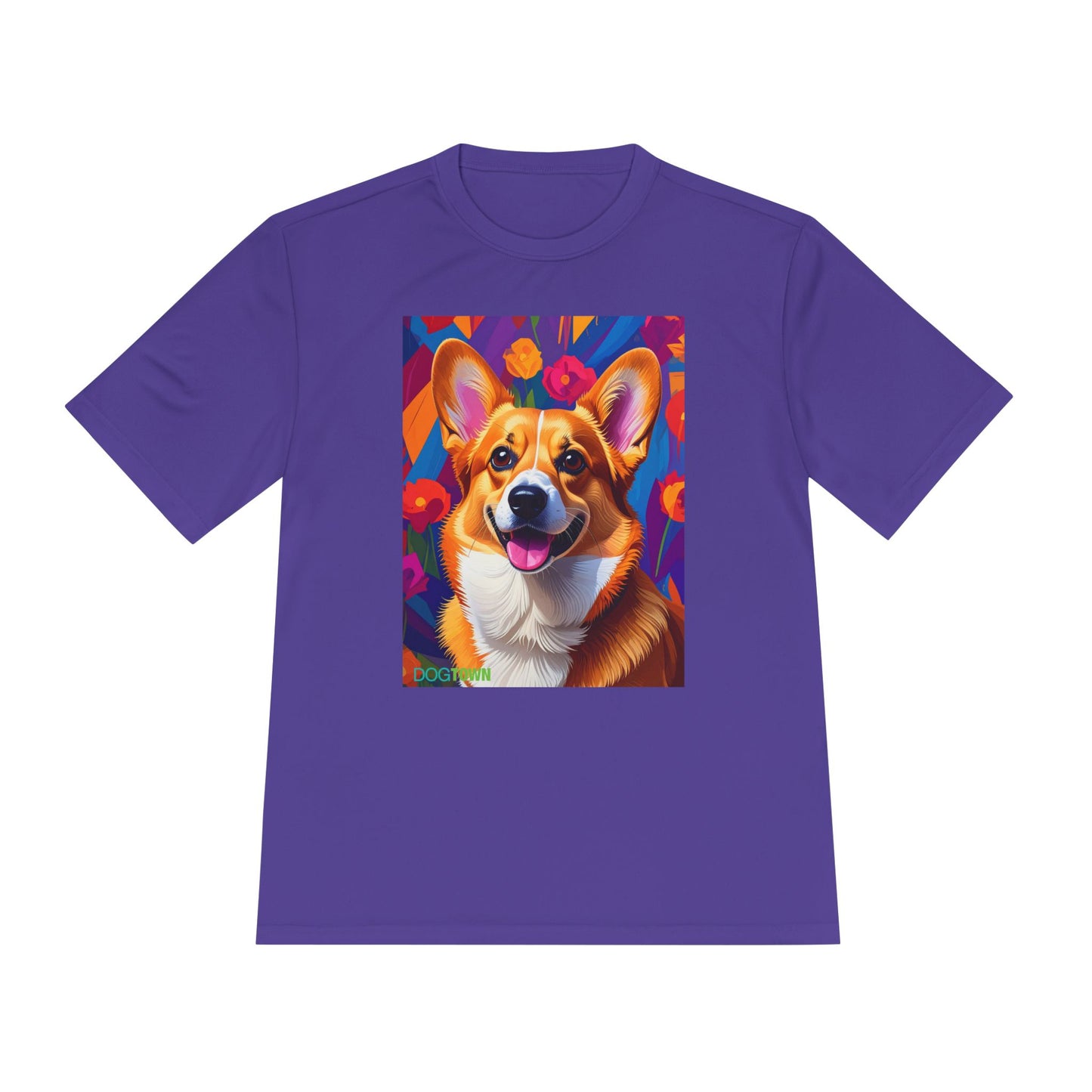 Pup Art Canvas Unisex Moisture Wicking Tee (Corgi)