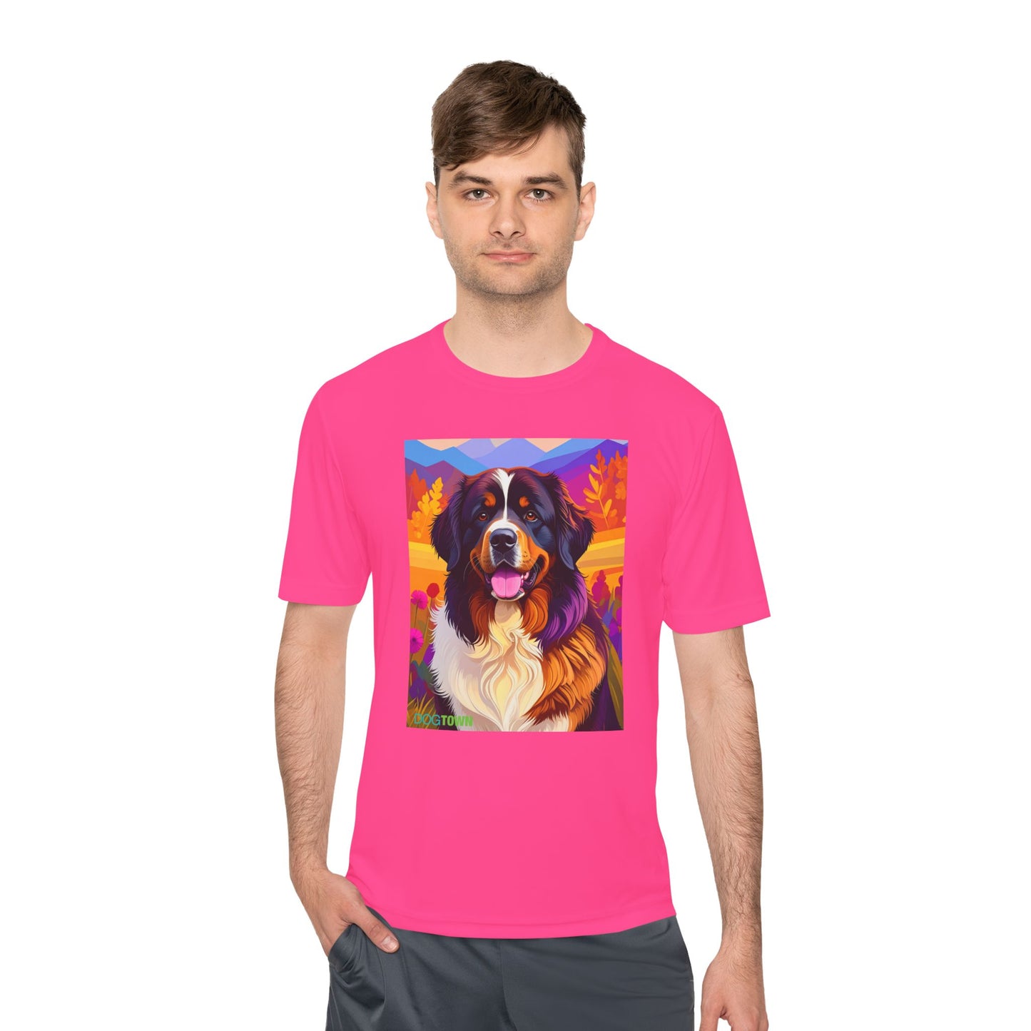 Pup Art Canvas Unisex Moisture Wicking Tee (Bernese Mountain Dog)