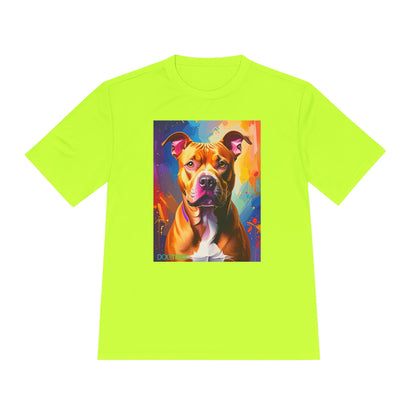 Pup Art Canvas Unisex Moisture Wicking Tee (Pit Bull)