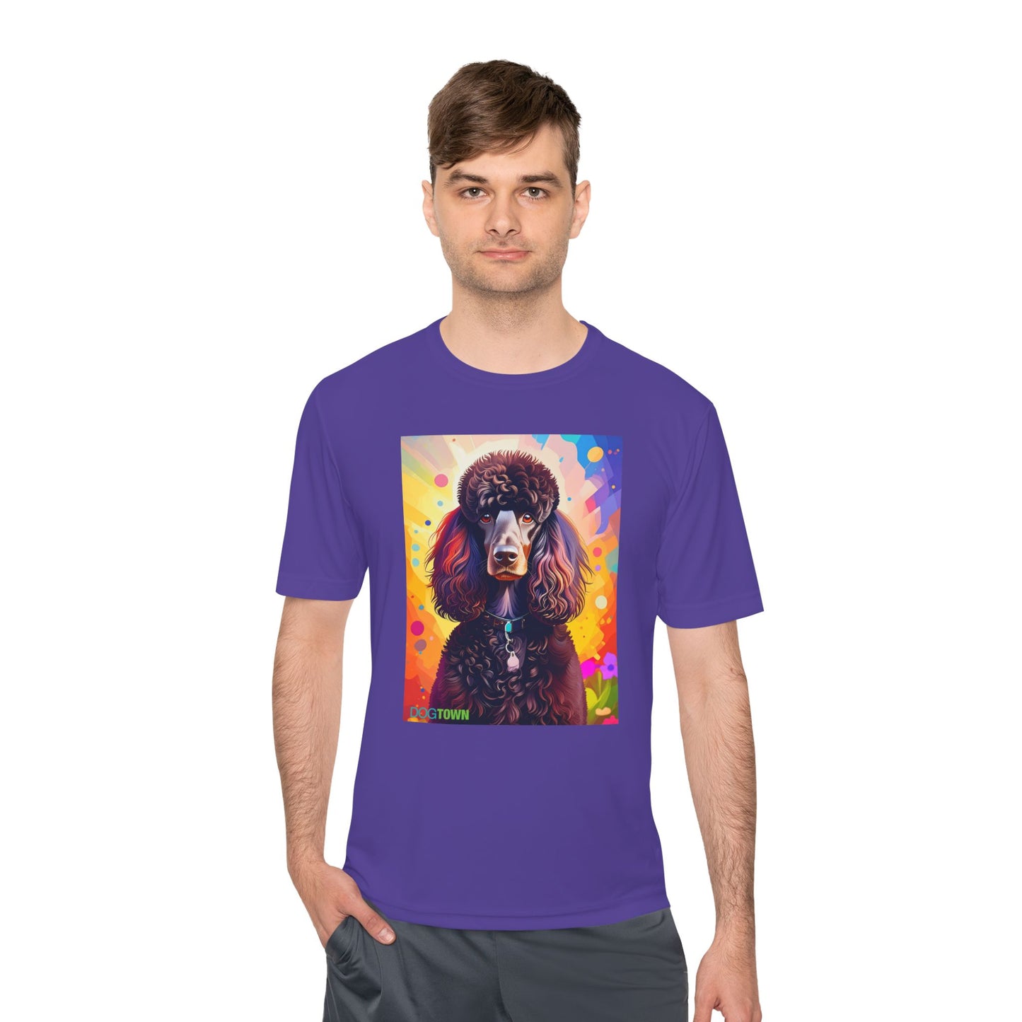 Pup Art Canvas Unisex Moisture Wicking Tee (Poodle Standard)