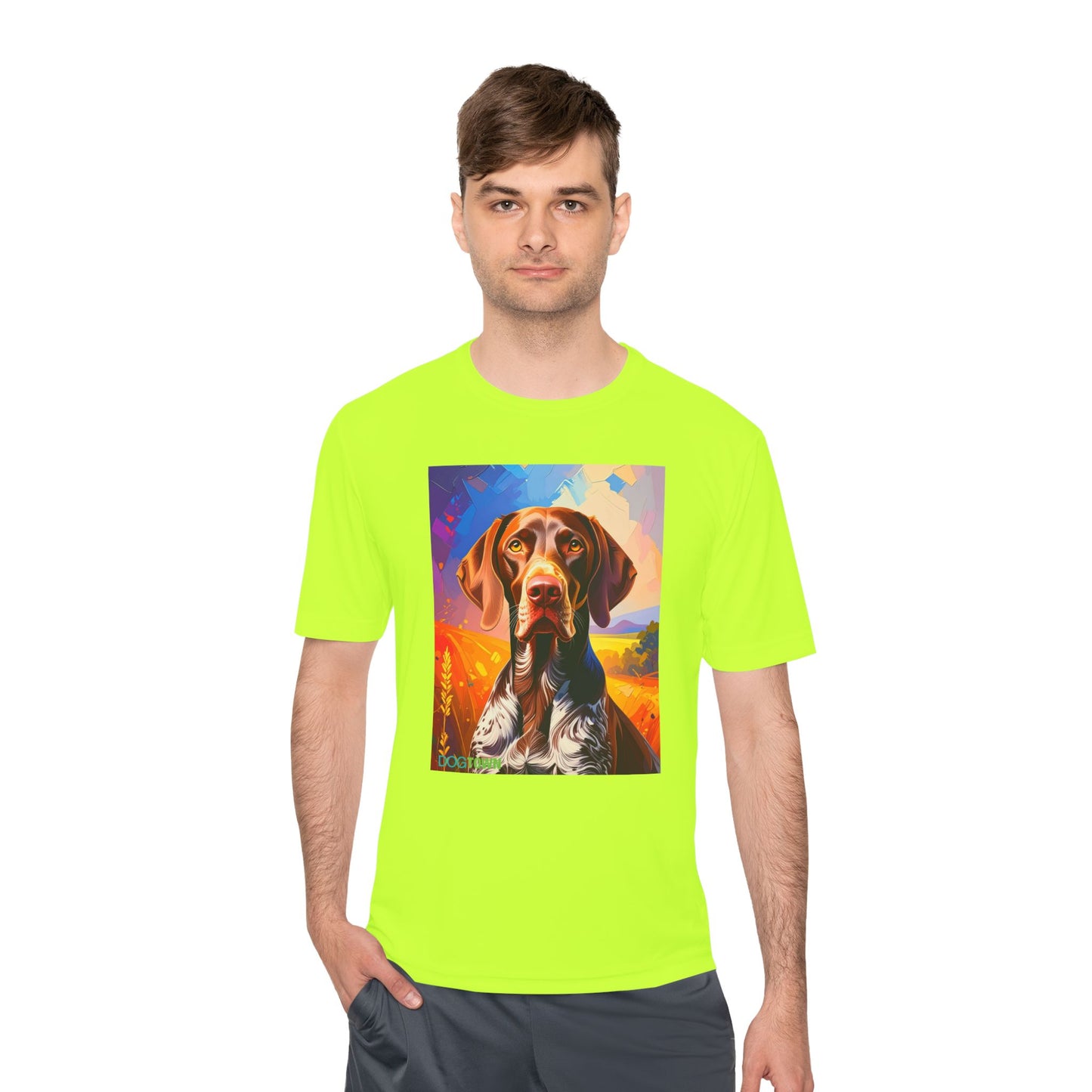Pup Art Canvas Unisex Moisture Wicking Tee (German Shorthaired Pointer)