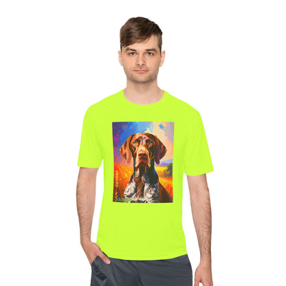 Pup Art Canvas Unisex Moisture Wicking Tee (German Shorthaired Pointer)