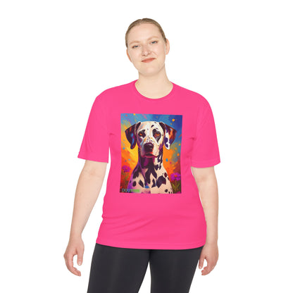 Pup Art Canvas Unisex Moisture Wicking Tee (Dalmation)