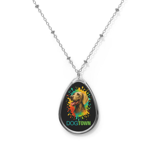 Dogtown Oval Necklace - Weimaraner