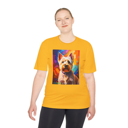 Pup Art Canvas Unisex Moisture Wicking Tee (West Highland White Terrier (Westie))