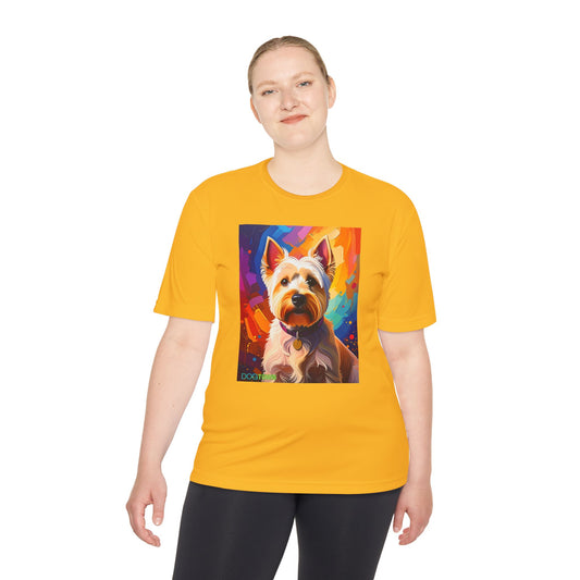 Pup Art Canvas Unisex Moisture Wicking Tee (West Highland White Terrier (Westie))