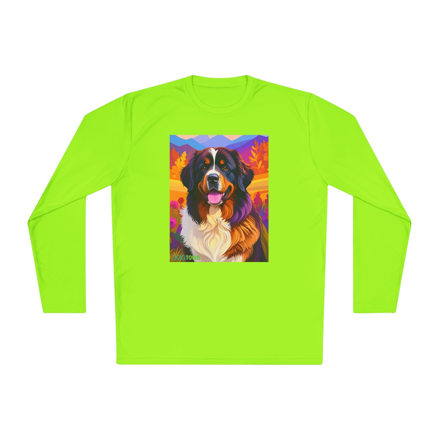Pup Art Canvas Sport Long Sleeve Tee (Bernese Mountain Dog)