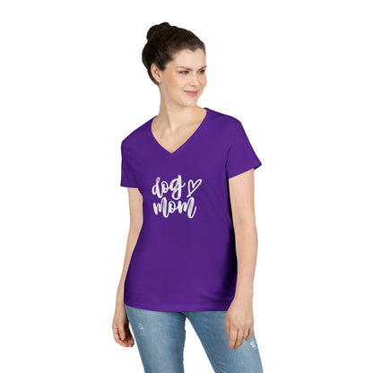 Dog Mom V-Neck T-Shirt, Cute Pet Lover Gift, Dog Lover Tee, Canine Mom Shirt, Casual Dog Apparel