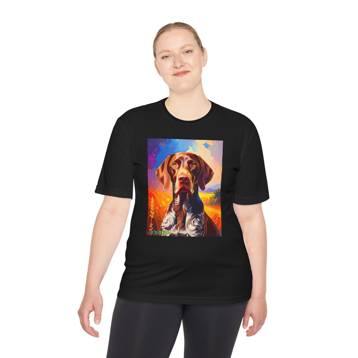 Pup Art Canvas Unisex Moisture Wicking Tee (German Shorthaired Pointer)