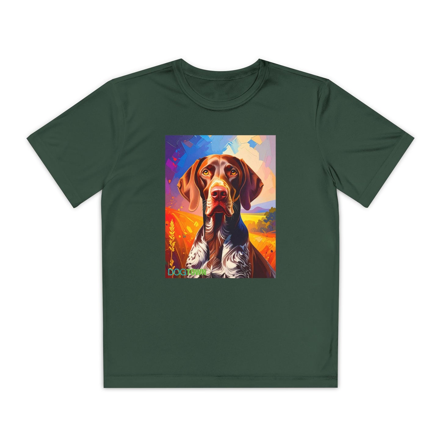 Pup Art Canvas - Kid's Sport Short Sleeve Tee (German Shorthaired Pointer)