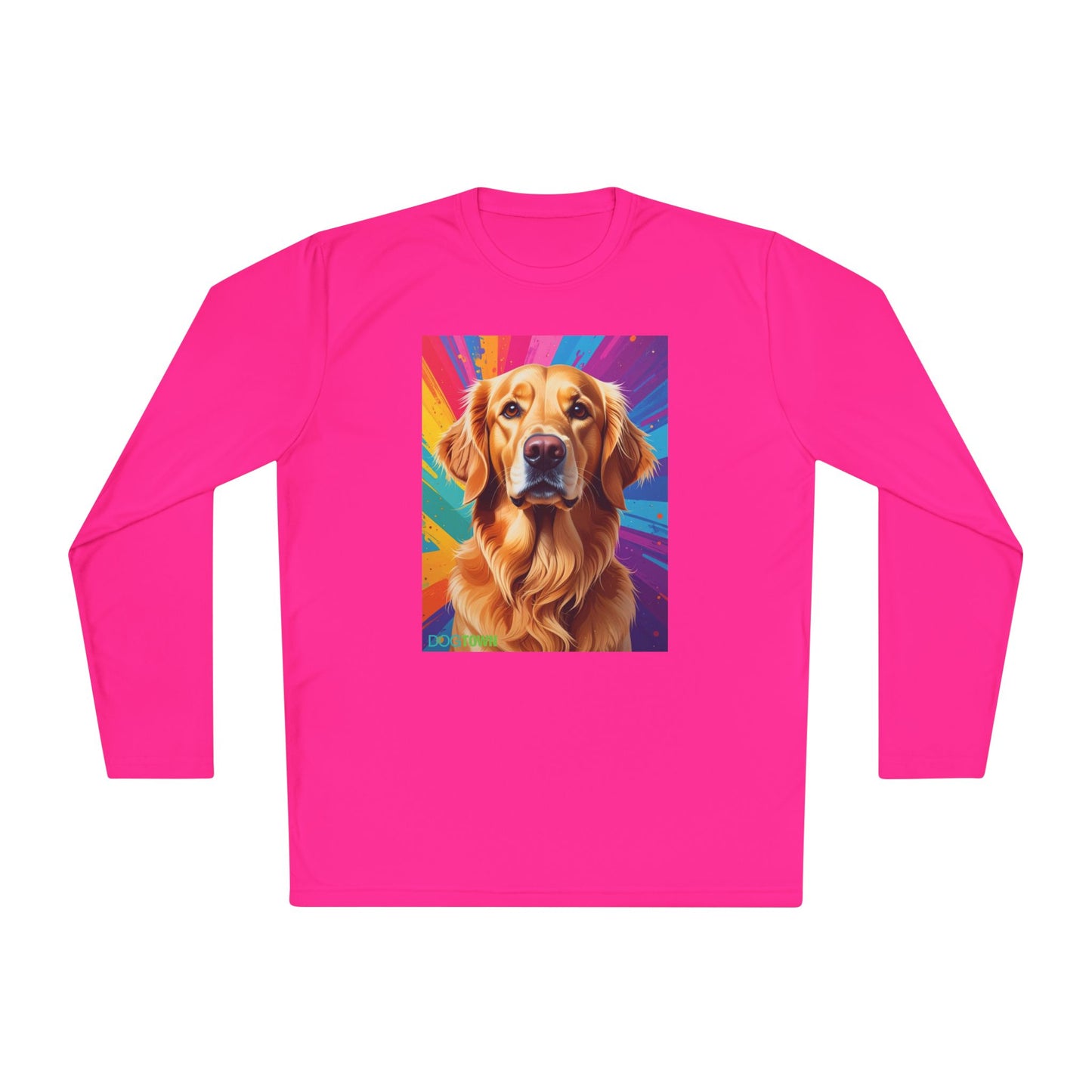 Pup Art Canvas Sport Long Sleeve Tee (Golden Retriever)